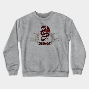 Awesome dragon with floral elements Crewneck Sweatshirt